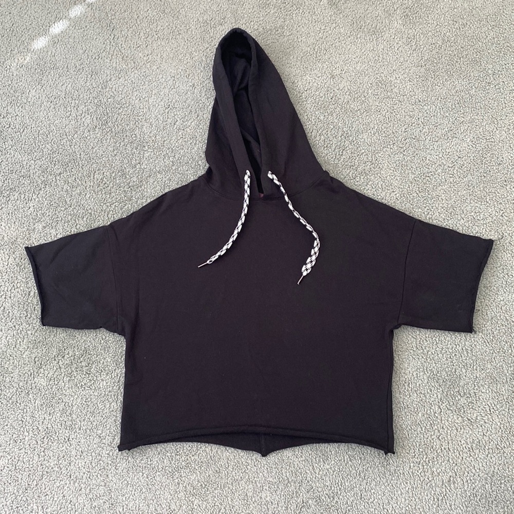 Betsey Johnson Performance oversized cutoff crop hoodie